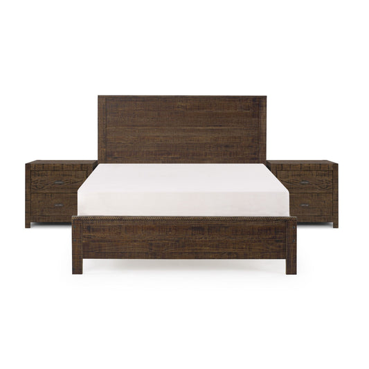 Yes4Wood Albany Espresso Solid Wood 3-Piece Full Bed Set