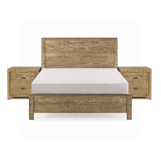 Yes4Wood Albany Walnut Solid Wood 3-Piece Full Bed Set