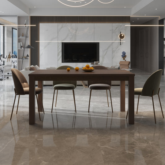 Yes4Wood Albany Espresso 63" Solid Wood Dining Table for 6