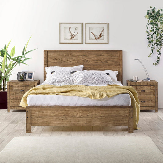 Yes4wood Albany Solid Wood Twin Bed Frame with Headboard, Heavy Duty Modern Rustic Twin Size Bed Frames, Box Spring Needed