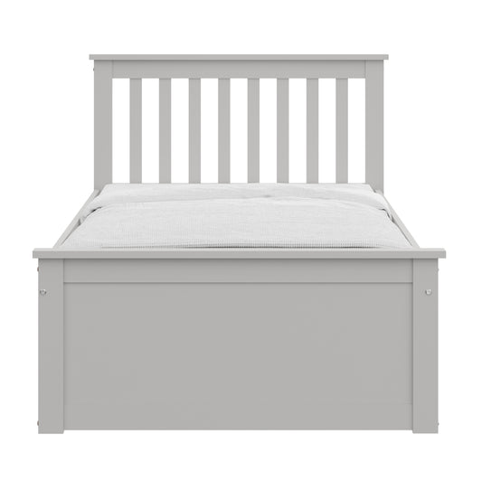 Yes4Wood Malibu Gray Solid Wood Twin Bed with Trundle