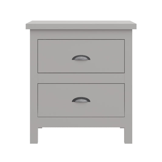 Yes4Wood Grey Solid Wood Gray Nightstand with Drawer