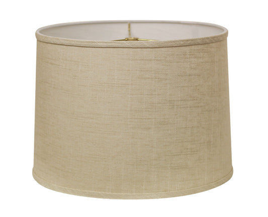 Slant Retro Drum Hardback Lampshade with Washer Fitter, Stonewash, 16" x 16" x 11"