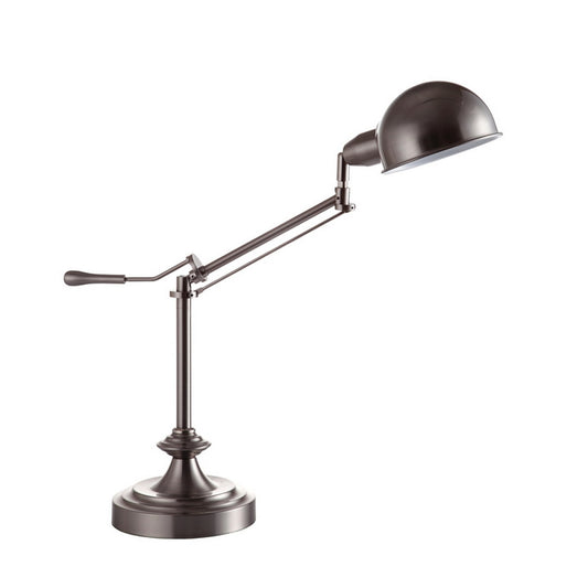 24.5" Tall Metal adjustable Table Lamp with Perch Swing Arm, Silver finish