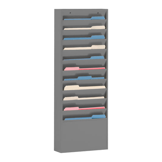 Durham Mfg Literature Rack, 11 Large Pockets, Gray