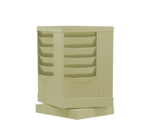 Durham Mfg Rotary Literature Rack, 20 Pockets, Tan