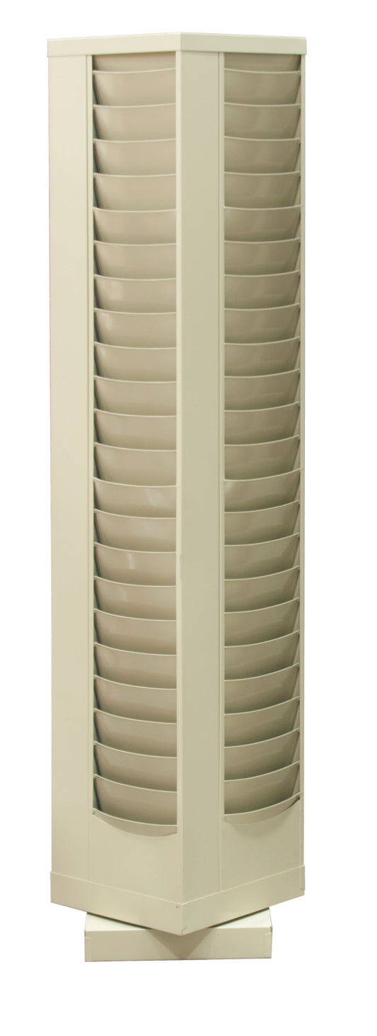 Durham Mfg Rotary Literature Rack, 92 Pockets, Tan