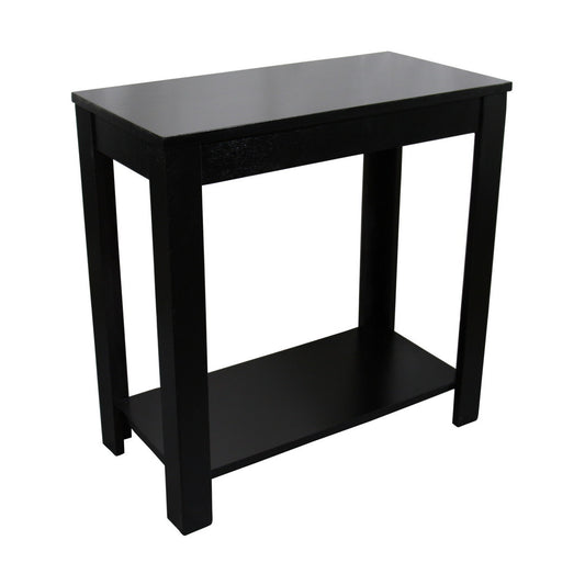24" Tall Wooden End Table with Black finish