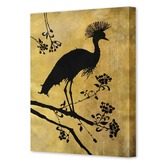 Golden Crowned Crane, Fine Art Giclee Print on Gallery Wrap Canvas, 30" x 43"