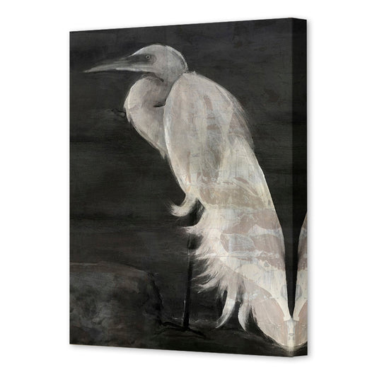 Textured Egret I, Fine Art Giclee Print on Gallery Wrap Canvas, 30" x 40"