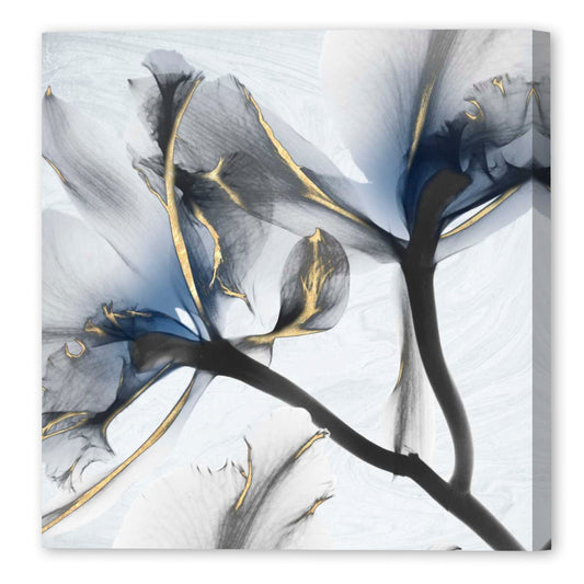 Indigo Luster Marble II, Fine Art Giclee Print on Gallery Wrap Canvas, 30" x 30"