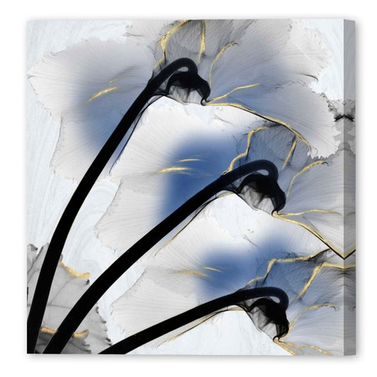 Indigo Luster Marble, Fine Art Giclee Print on Gallery Wrap Canvas, 30" x 30"
