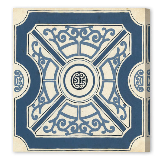 Indigo Motif I, Fine Art Giclee Print on Gallery Wrap Canvas, 30" x 30"