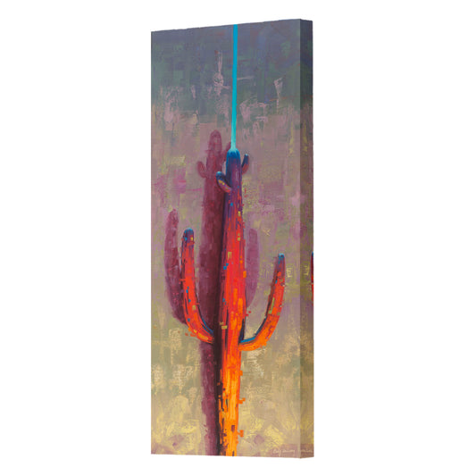 Saguaro Light Saber, Fine Art Giclee Print On Gallery Wrap Canvas, 36" x 12"