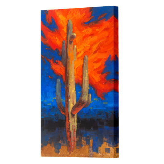 Man Of Fire, Fine Art Giclee Print On Gallery Wrap Canvas, 30" x 15"