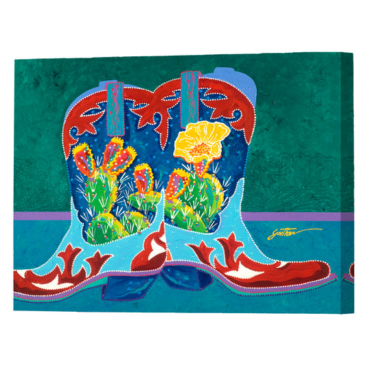 Dos Cactus, Fine Art Giclee Print On Gallery Wrap Canvas, 32" x 40"
