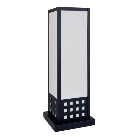 22" Tall Polyresin Table Lamp with Black finish, White Fabric Shade