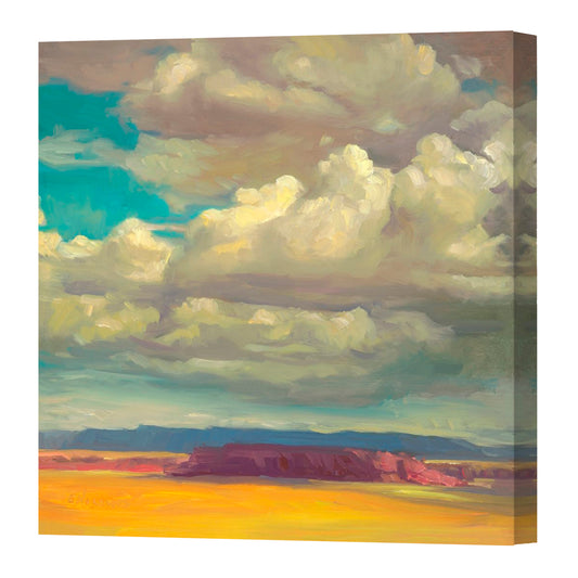 Rain Clouds Over The Desert, Fine Art Giclee Print On Gallery Wrap Canvas, 36" x 36"