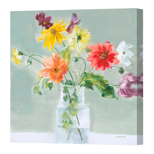 Wild About Wildflowers, Fine Art Giclee Print On Gallery Wrap Canvas, 36" x 36"