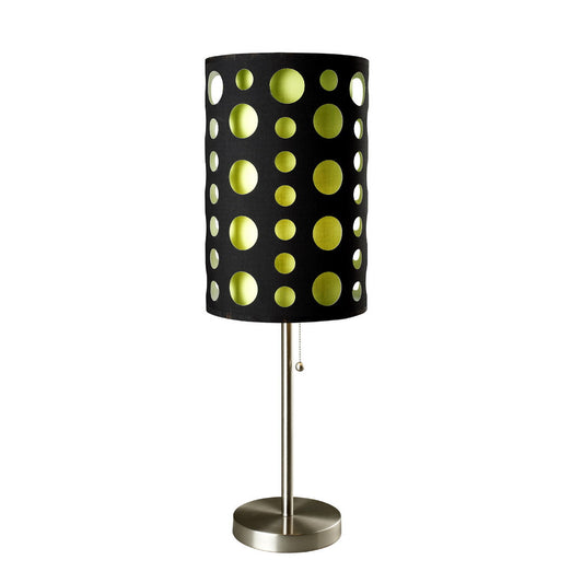33" Tall Metal Table Lamp, Retro design with Black and Green Shade