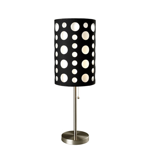 33" Tall Metal Table Lamp, Retro design with Black and White Shade