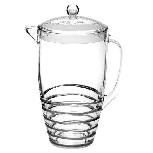 Swirl Plastic Water Pitcher with Lid, 2.5 Qt, BPA-Free, Clear