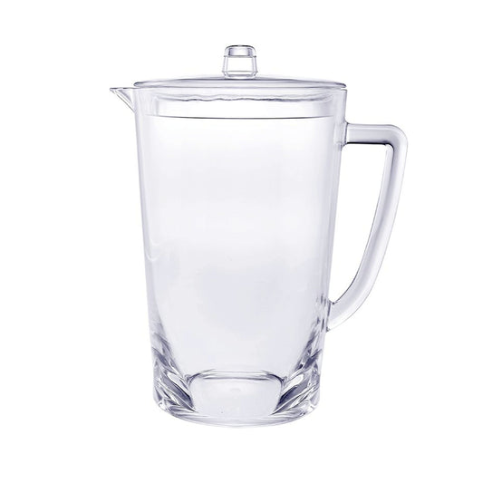 Oval Halo Plastic Water Pitcher with Lid, 2.75 Qt, Clear