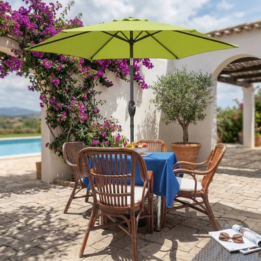 7.5FT Patio Market Table Umbrella, UV-Resistant Canopy and Tilt Button, Lemon Green