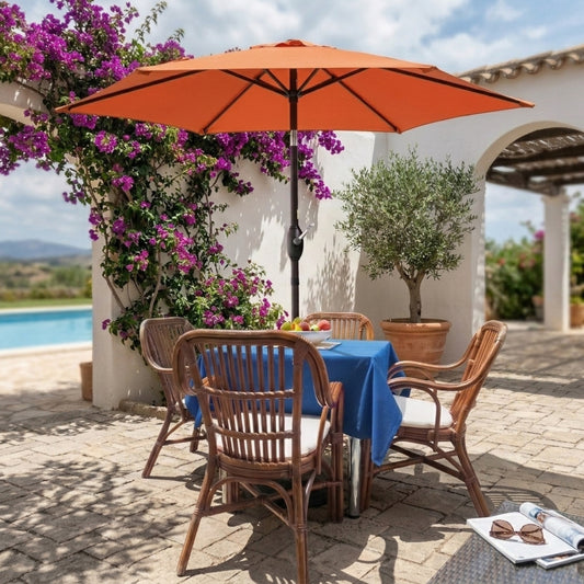 7.5FT Patio Market Table Umbrella, UV-Resistant Canopy and Tilt Button, Orange