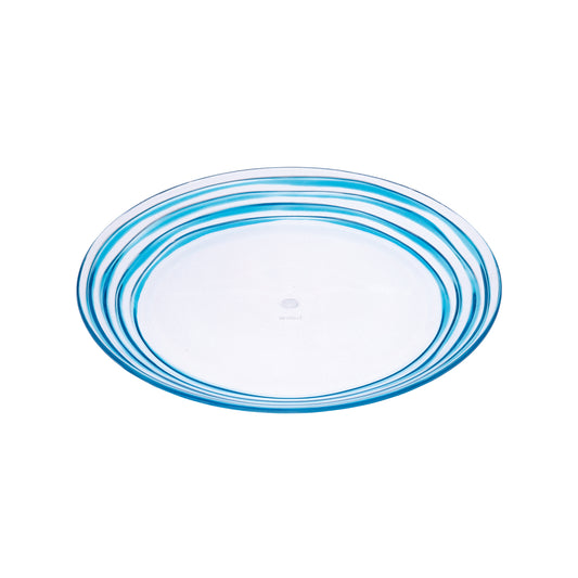 Swirl Plastic Dessert Plates Set of 4, 9 Inch, BPA-Free, Blue