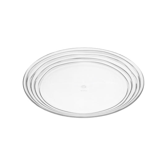 Swirl Plastic Dessert Plates Set of 4, 9 Inch, BPA-Free, Clear