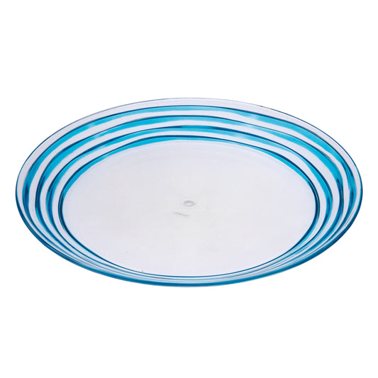 Swirl Acrylic Dinner Plates Set of 4, 12 Inch, BPA-Free, Blue