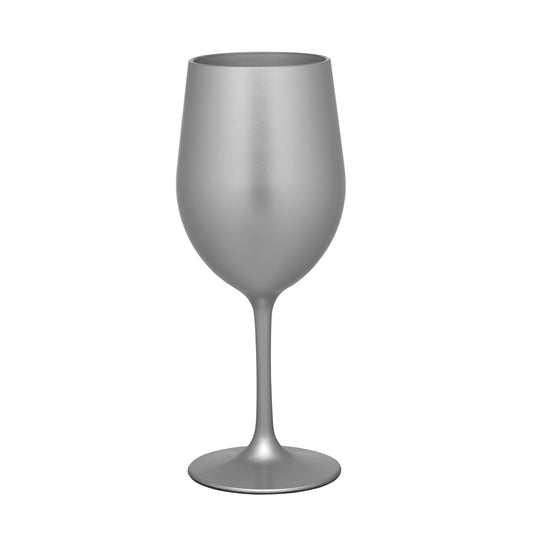 Metallic Acrylic Wine Glasses Set of 4, 12oz, BPA-Free, Silver
