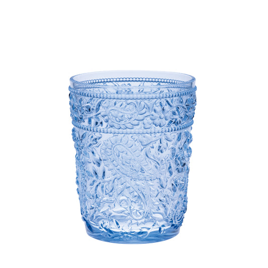 Paisley Acrylic DOF Drinking Glasses Set of 4, 13oz, BPA-Free, Blue
