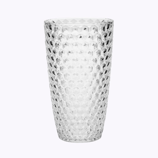 Diamond Cut Acrylic Drinking Glasses Set of 4, 19oz, BPA-Free, Clear