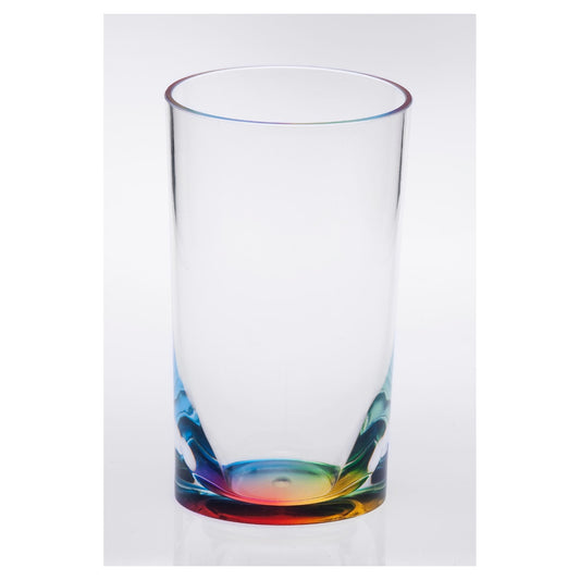 Oval Halo Acrylic Hi Ball Glasses Set of 4, 15oz, Rainbow Design