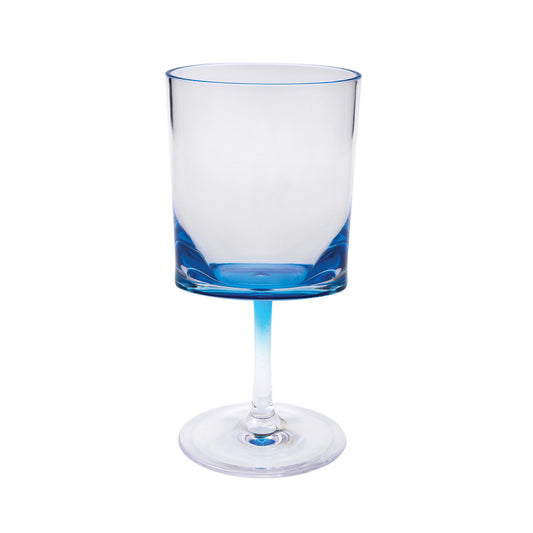 Oval Halo Acrylic Wine Glasses Set of 4, 12oz, Blue