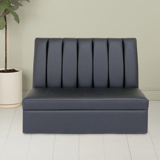Coast to Coast Sofas Channel Armless Black Faux Leather Booth