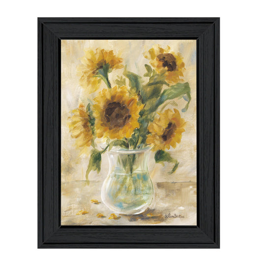 "Mellow Sunflowers" by Pam Britton , Ready to Hang Framed Print, Black Frame