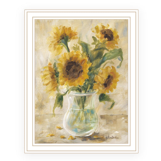 "Mellow Sunflowers" by Pam Britton , Ready to Hang Framed Print, White Frame