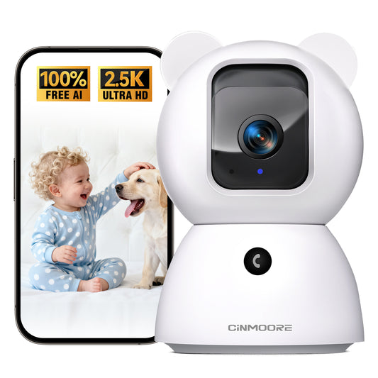 HomeSense 2.5K Smart Indoor AI Camera with PTZ, Cry Detection & Night Vision