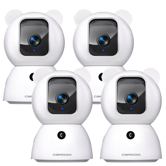 HomeSense Indoor Camera Family Pack (4-Pack) 2.5K AI PTZ WiFi Cameras with Cry Detection