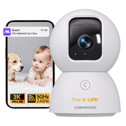 UltraHome Indoor Camera Twin Pack 3K AI WiFi Cameras with 355° Rotation & Night Vision