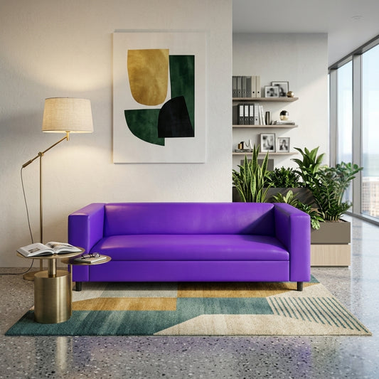 Coast to Coast Sofas Canal Purple Faux Leather 3-Seater Sofa