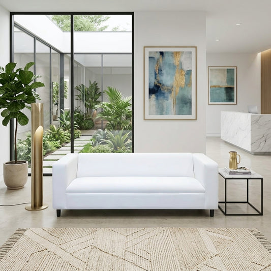 Coast to Coast Sofas Canal White Faux Leather 3-Seater Sofa