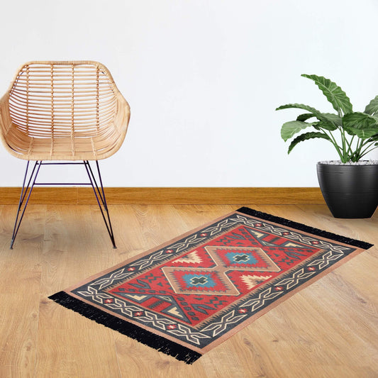 Jugnie Aztec Rugs for Living Room, Washable Rugs for Bedroom, Non-Slip Area Rug (Light Brown)