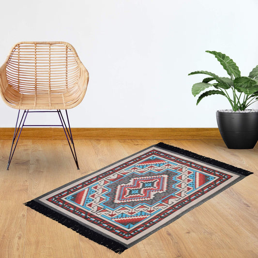 Jugnie Aztec Rugs for Living Room, Washable Rugs for Bedroom, Non-Slip Area Rug (Taupe)