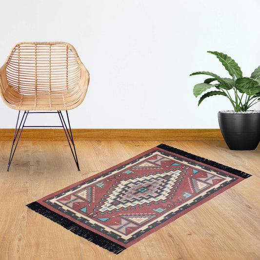 Jugnie Aztec Rugs for Living Room, Washable Rugs for Bedroom, Non-Slip Area Rug (Dark Brown)