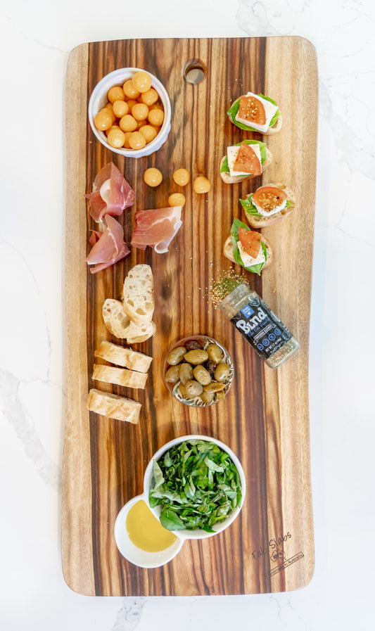 Fab Slabs Natural Wood Charcuterie Boards, Heavy Duty Small Wood Serving Tray, Cheese Board, Breakfast Tray, Wooden Tray 27.56" x 11.81"