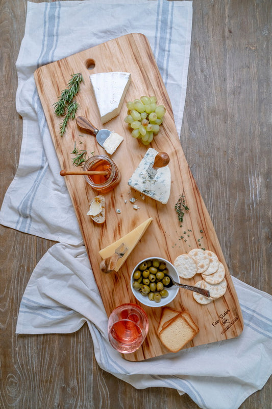 Fab Slabs Natural Wood Charcuterie Boards Large, Wood Serving Tray, Cheese Board, Breakfast Tray, Wooden Tray 35.43" x 11.81"
